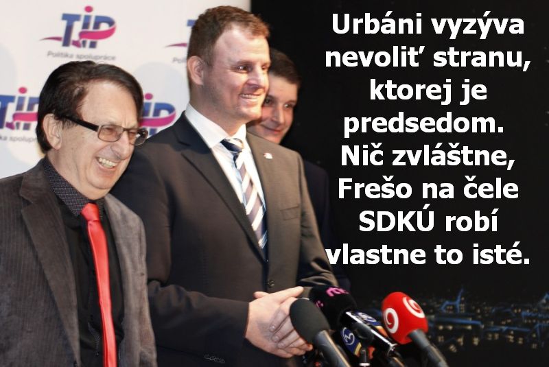 Urbáni vyzýva nevoliť stranu, ktorej je predsedom. Nič zvláštne, Frešo na čele SDKÚ robí vlastne to isté.