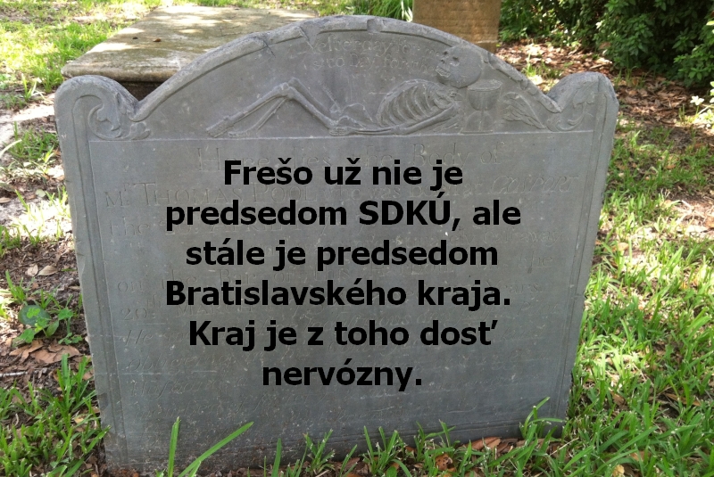 Frešo už nie je predsedom SDKÚ, ale stále je predsedom Bratislavského kraja. Kraj je z toho dosť nervózny.